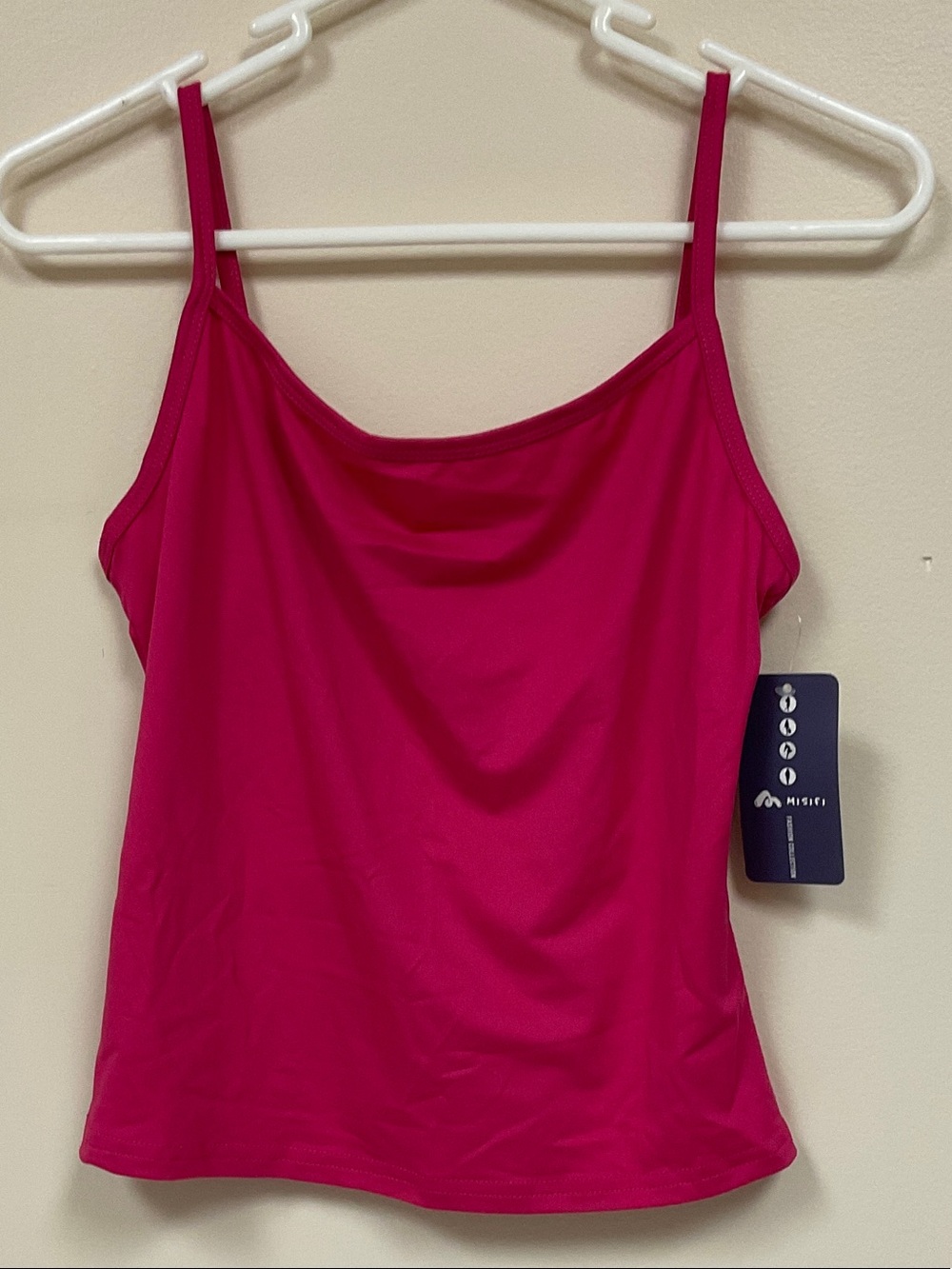 Raspberry Pink And White Spaghetti Strap Tank/Cami Top - Women's. NWT Medium